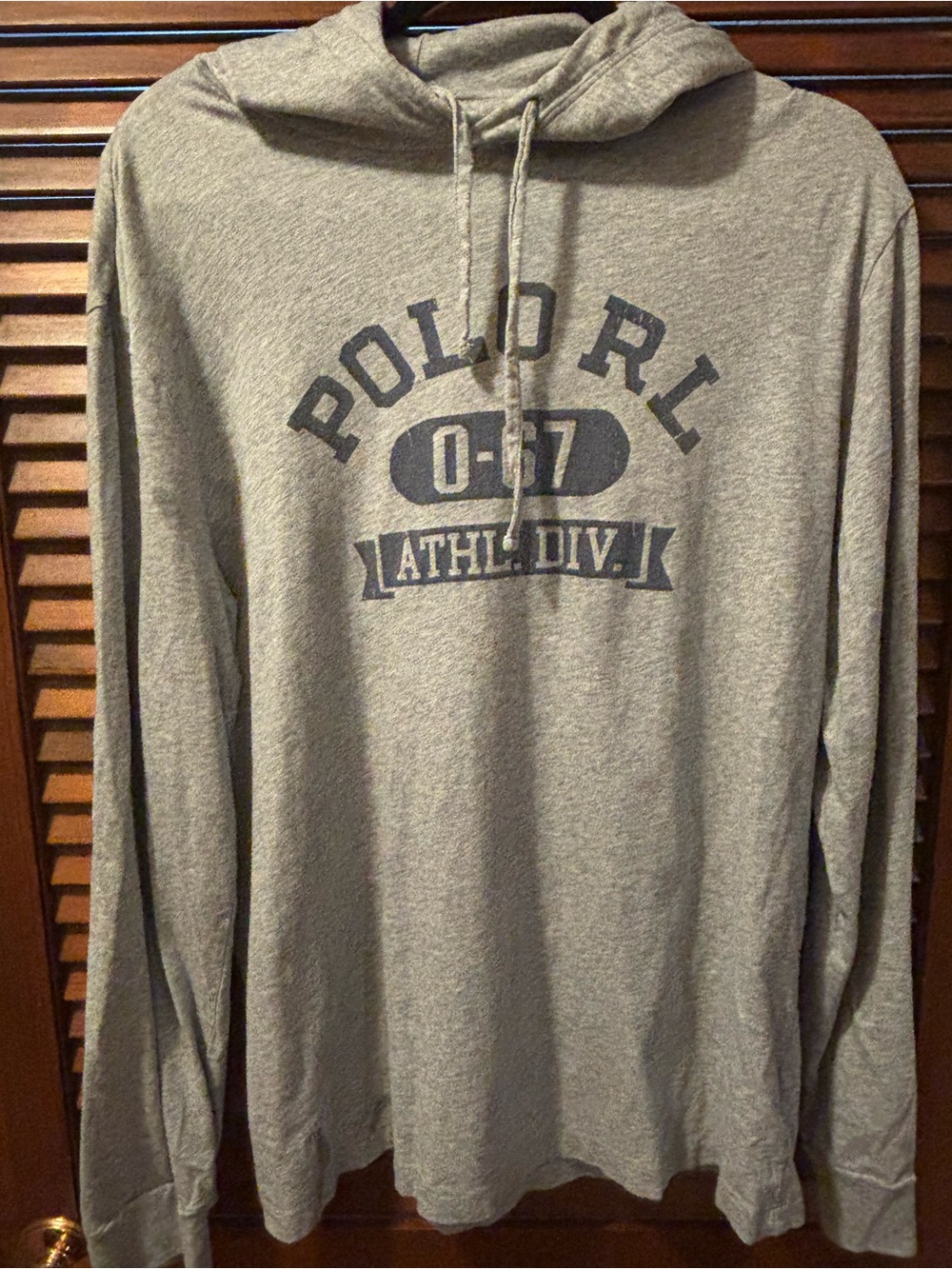 Polo by Ralph Lauren Light Gray Athletic Hooded Long Sleeve Shirt